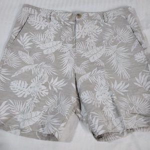 Chaps Men Dressy Shorts Size 38 Linen Palm Tree Leaf Pattern Lightweight Linen 7